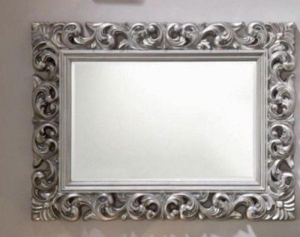 Barock Wandspiegel Silber, Flur/Friseurspiegel , Spiegel 120x 90 Spiegel Modern